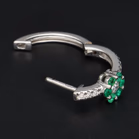 18ct Gold Emerald and Diamond Earrings