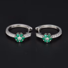 18ct Gold Emerald and Diamond Earrings