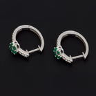 18ct Gold Emerald and Diamond Earrings