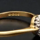 18ct Gold Oval  Sapphire and Diamond Cluster Ring