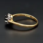 18ct Gold Oval  Sapphire and Diamond Cluster Ring