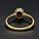 18ct Gold Oval  Sapphire and Diamond Cluster Ring