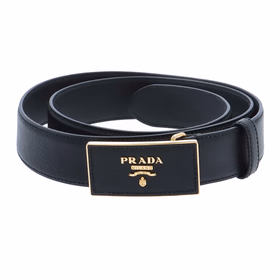Prada Black Saffiano Leather Belt