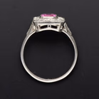 Platinum Pink Sapphire and Diamond Ring