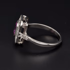 Platinum Pink Sapphire and Diamond Ring