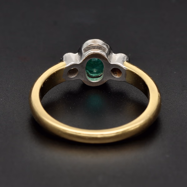 18ct Gold Emerald and Diamond Ring