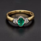 18ct Gold Emerald and Diamond Ring