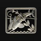 Georg Jensen Silver Dolphin Brooch by Arno Malinowski
