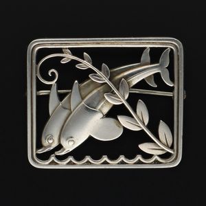 Silver Dolphin Brooch by Arno Malinowski