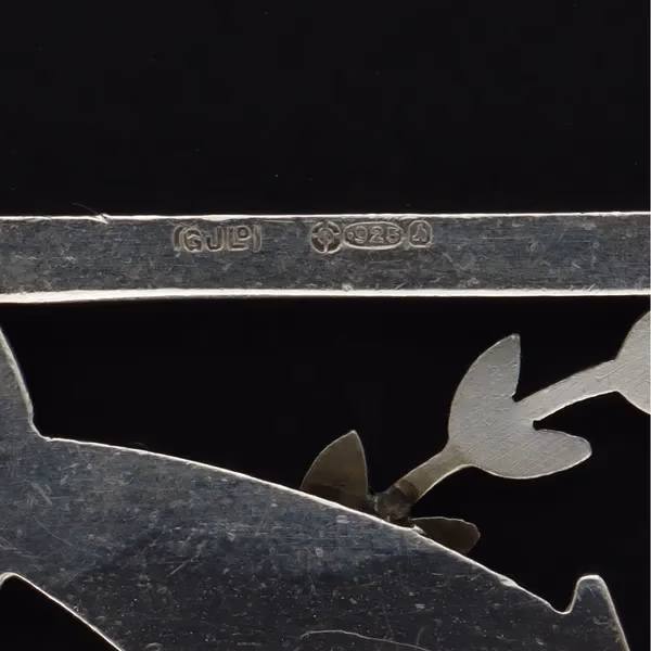 Georg Jensen Silver Dolphin Brooch by Arno Malinowski