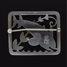 Georg Jensen Silver Dolphin Brooch by Arno Malinowski
