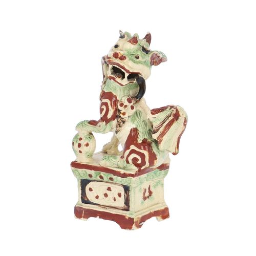 Early 19th Century Rare Glazed Ceramic Foo Dog image-1