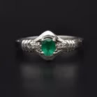 14ct Gold Emerald  Diamond Ring