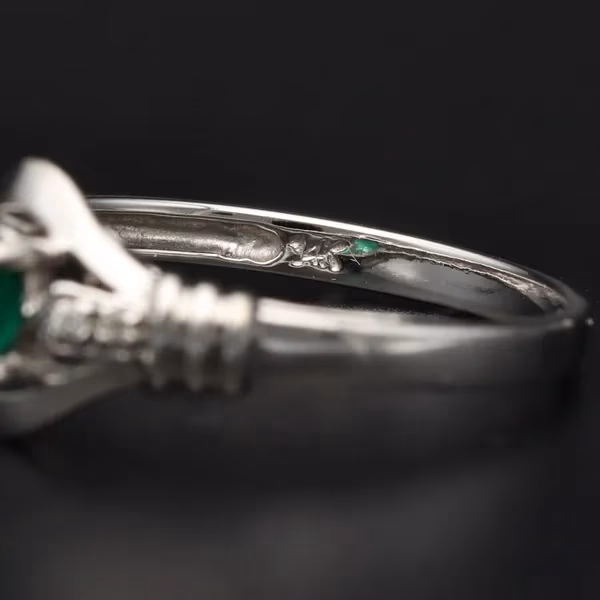 14ct Gold Emerald  Diamond Ring