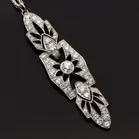 Victorian White Gold Diamond Set Pendant Necklace