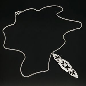 Victorian White Gold Diamond Set Pendant Necklace