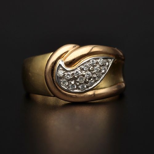 18ct Gold Diamond Snake Ring image-1