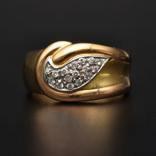 18ct Gold Diamond Snake Ring image-2