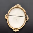 Vintage 15ct Gold Framed Hand Painted Ceramic Brooch