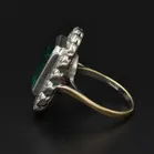 18ct Yellow Gold Diamond & Emerald Cluster Ring