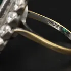 18ct Yellow Gold Diamond & Emerald Cluster Ring
