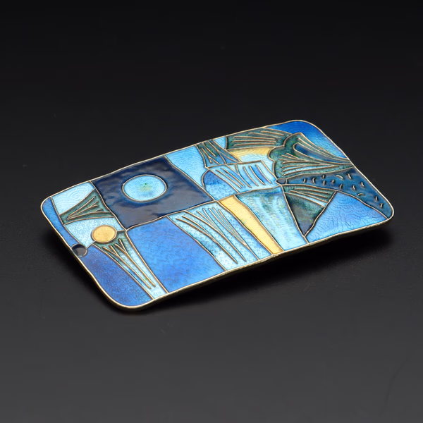 Large Silver and Enamel Four Seasons Spring Brooch