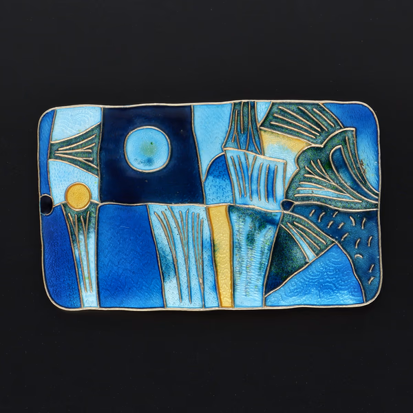 Large Silver and Enamel Four Seasons Spring Brooch