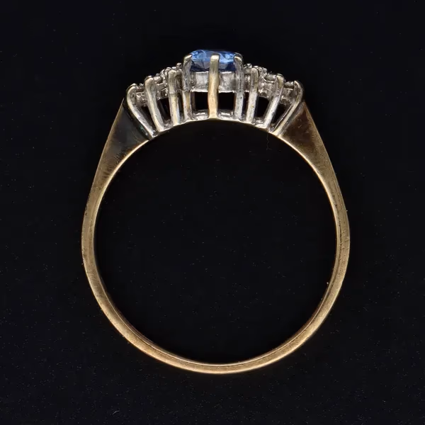 Retro Vintage Gold Sapphire Diamond Ring
