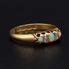 Edwardian 18ct Gold Opal Diamond Ring