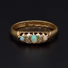 Edwardian 18ct Gold Opal Diamond Ring