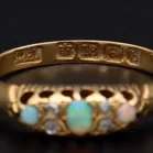 Edwardian 18ct Gold Opal Diamond Ring