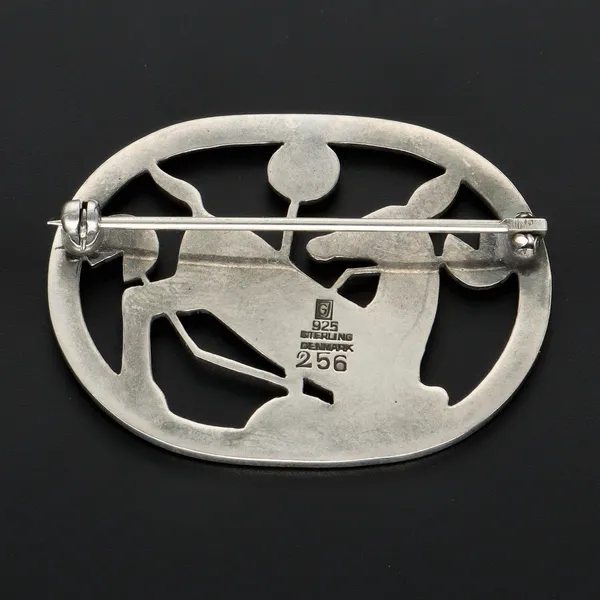 Georg Jensen Sterling Silver Kneeling Fawn Design Brooch