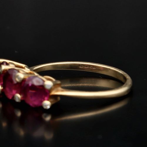 9ct Gold Garnet and Diamond Ring image-4