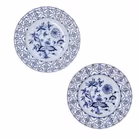Pair Of Meissen Blue Onion Reticulated Plates