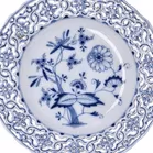 Pair Of Meissen Blue Onion Reticulated Plates