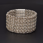 Silver Linked Wide Bracelet