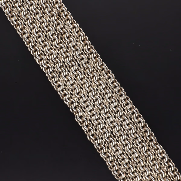 Silver Linked Wide Bracelet