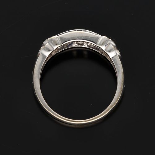 Gold Sapphire Diamond Art Deco Style Ring image-6