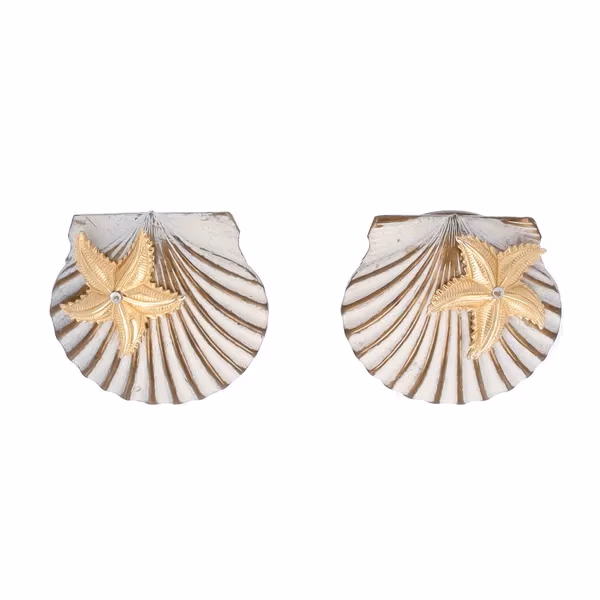 Vintage Sea Shell Bracelet and Earrings Set