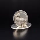Pair of Early 20th Century Silver Bird Menu Holder
