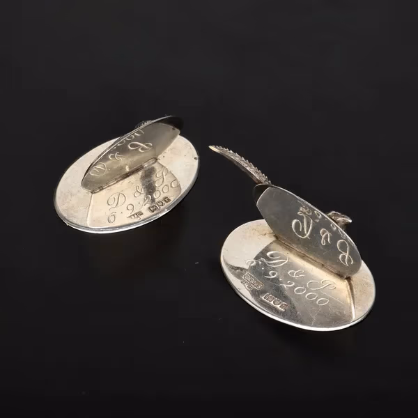 Pair of Early 20th Century Silver Bird Menu Holder