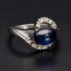 Platinum Sapphire and Diamond Ring