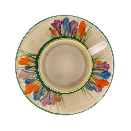 Clarice Cliff ‘Crocus’ Coffee Can and Saucer image-3