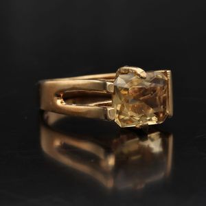 Heavy 9ct Gold Vintage Citrine Ring