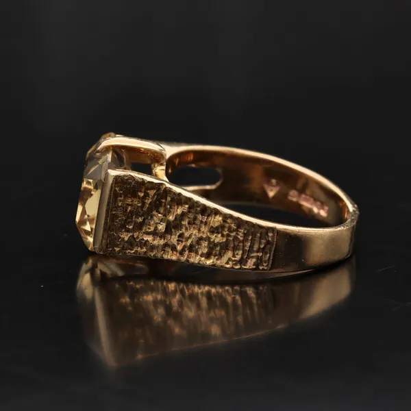 Heavy 9ct Gold Vintage Citrine Ring