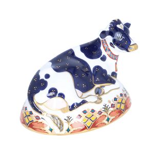 Royal Crown Derby Friesian Cow Buttercup Paperweight