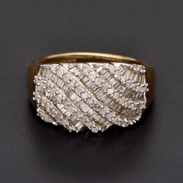 9ct Yellow Gold Diamond Cluster Ring