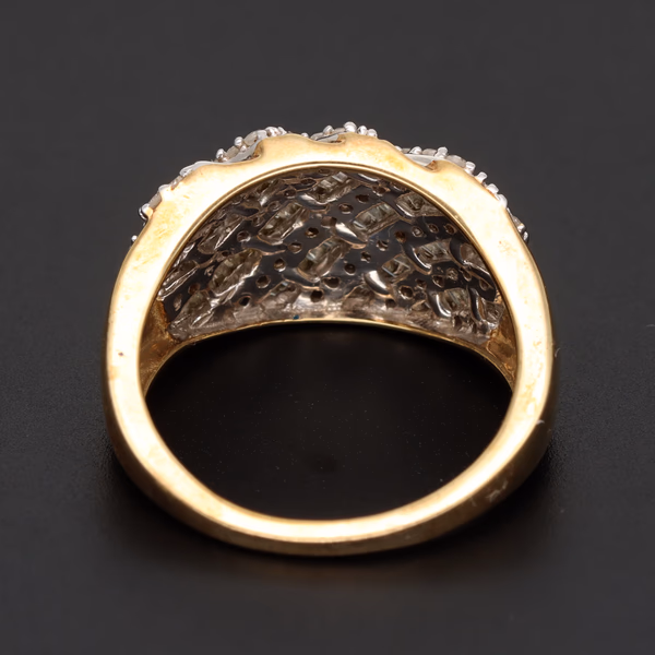 9ct Yellow Gold Diamond Cluster Ring