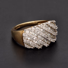 9ct Yellow Gold Diamond Cluster Ring