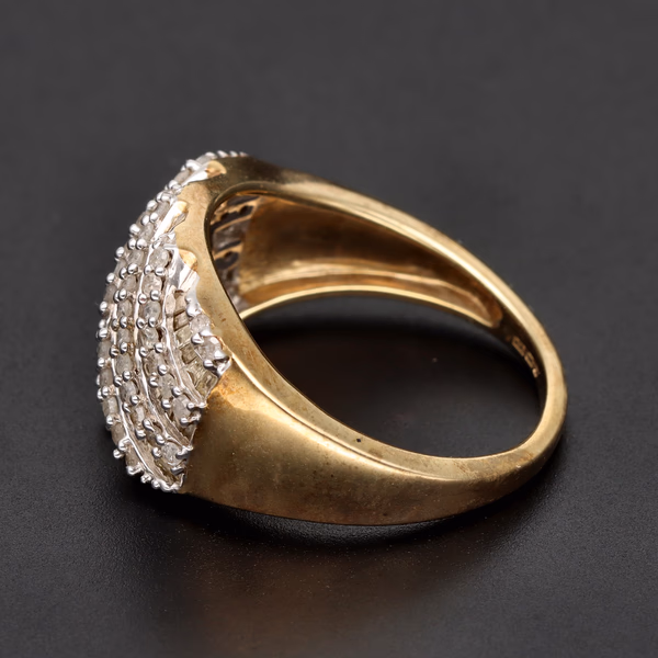 9ct Yellow Gold Diamond Cluster Ring